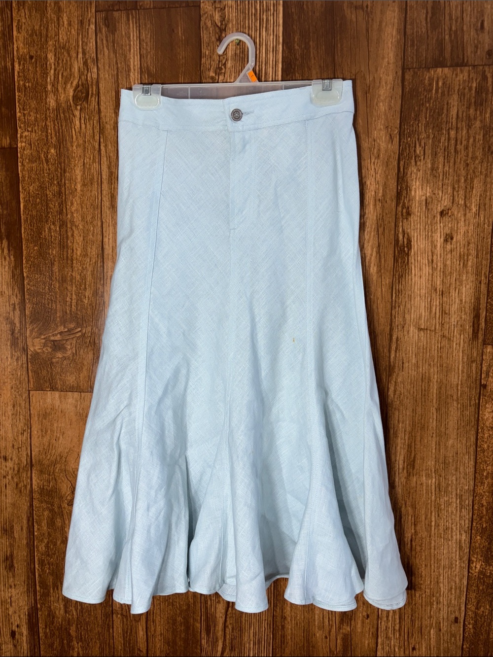 For Joseph Light Blue Midi Flare Skirt